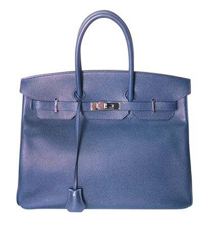 Birkin 35 in Bleu de Prusse Epsom Leather, front view